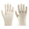 Off-white knitted gloves for women, warm and anti-slip touch screen style for autumn and winter Item Picture